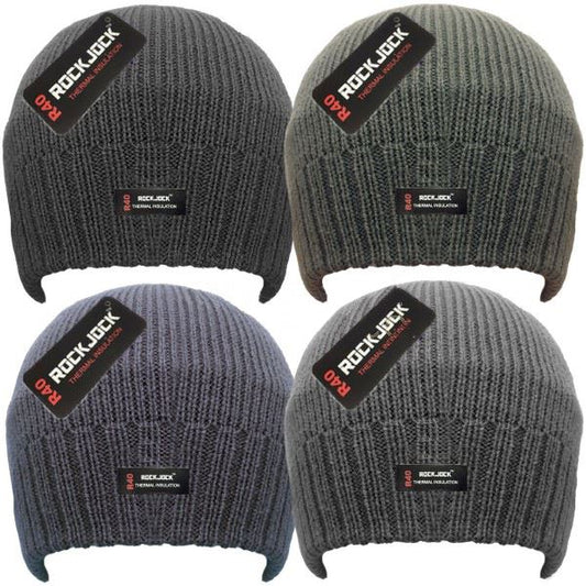 Mens Plain Beanie Thermal Lined