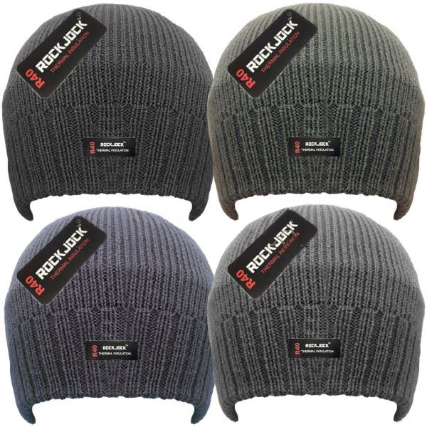 Mens Plain Beanie Thermal Lined