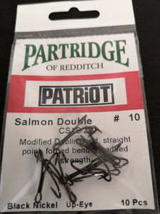 Patriot Salmon up eye double Hook